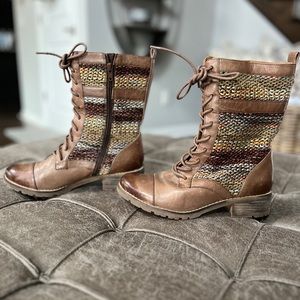 Sofft Leather/Woven Fabric Botties